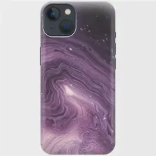 Силиконовый чехол на Apple iPhone 13 / Эпл Айфон 13 с рисунком "Бело-фиолетовые краски"