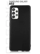 Силиконовый чехол для телефона накладка Samsung Galaxy A52, Самсунг Галакси А52 с текстурой карбон