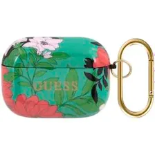 Чехол для наушников Guess для Airpods Pro Flower N, зелёный