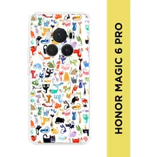 Силиконовый чехол на Honor Magic 6 Pro / Хонор Меджик 6 Про "Цветные коты"