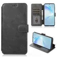 Чехол книжка для Xiaomi Redmi Note 8 Pro кожаный черный с магнитной застежкой / Чехол книжка подставка на застежке с визитницей