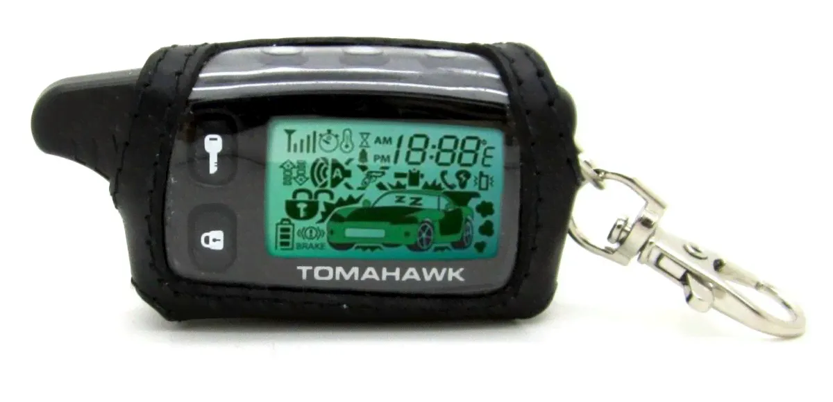 Чехол кожаный черный для брелка Tomahawk TW-9010/9020/9030-1