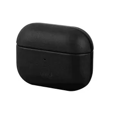 Чехол для наушников Uniq Terra Genuine для Airpods Pro, кожа, черный
