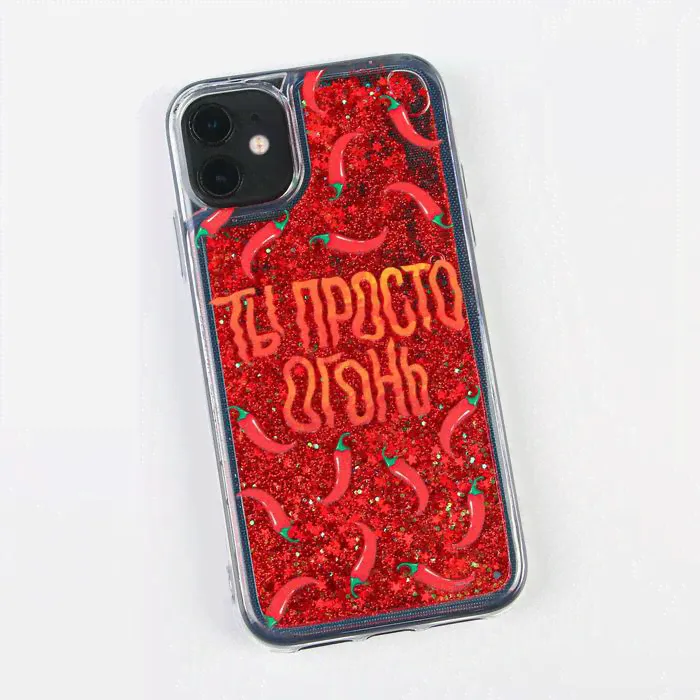 Чехол для телефона iPhone 11 с блёстками внутри Pepper, 7.6 × 15.1 см