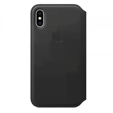 Чехол Apple Folio для iPhone X, кожа, черный