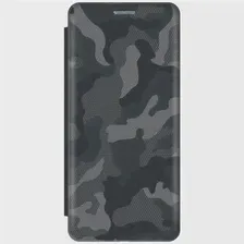 Чехол-книжка Серо-синий камуфляж на Xiaomi Redmi Note 11 / Note 11S / Сяоми Редми Ноут 11 / Ноут 11С черный