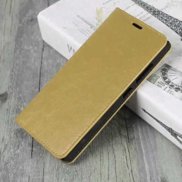 Чехол книжка для Xiaomi Redmi Note 5 Book Case с визитницей Золотой