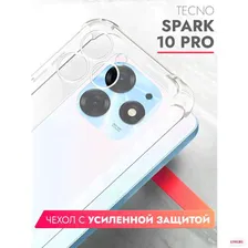 Чехол на Tecno Spark 10 Pro (Техно Спарк 10 Про) противоударный прозрачный силиконовый с усиленными углами защитными бортами Bumper Case, Brozo