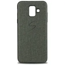 Чехол для Samsung Galaxy А6 Ткань (Серый)