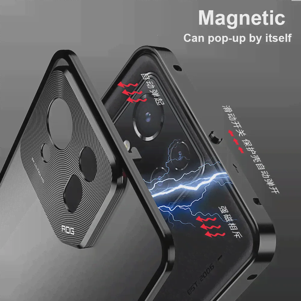 Роскошный Магнитный чехол из алюминиевого сплава для Asus ROG Phone 8 Pro, противоударный чехол для камеры с металлической рамкой, защитный чехол для игрового ключа (art.: 3920c4f51d293)