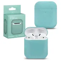 Чехол для AirPods 2 / AirPods 1, силиконовый, бирюзовый. Чехол для наушников Аирподс