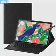 Чехол-клавиатура для Samsung Galaxy Tab S7 + 12,4 "Tab A8 Чехол для планшета с Bluetooth-клавиатурой, Стилус для Tab S7 11 "Funda