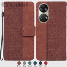 Для Huawei P50 Pro 6,6 дюймов Capa для Funda Huawei P50 6,5 дюймов P50 Pro Чехол Модный Магнитный Геометрический Текстильный Бумажник Обложка-Книжка