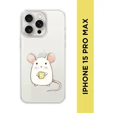 Силиконовый чехол на Apple iPhone 15 Pro Max / Айфон 15 Про Макс "Мышка", прозрачный