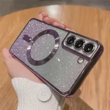 Магнитный Беспроводной Чехол Для Зарядки Samsung Galaxy S21 S20 Fe S23 S22 Ultra Plus Для Magsafe С Градиентным Блеском Note 20 10