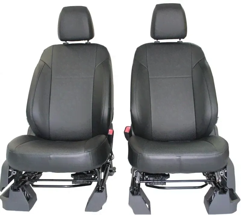 Авточехол для передних сидений Hyundai ix35 I (2010-2013) + Рестайлинг (2013-2015) чёрная экокожа с перфорацией BM FONTP03E03E01991026211-0
